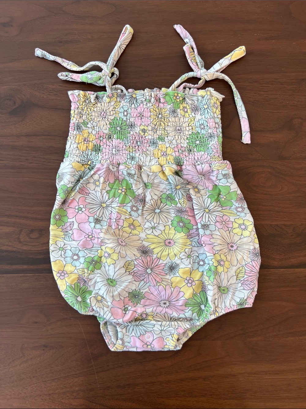 Angel Dear Smocked Floral Baby Bubble Romper, 18-24 months